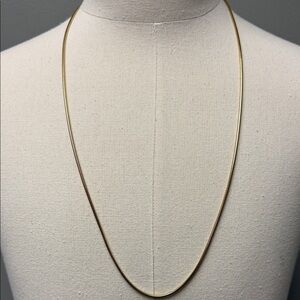 Givenchy Gold Tone Chain Necklace Logo Charm Adjustable 34"